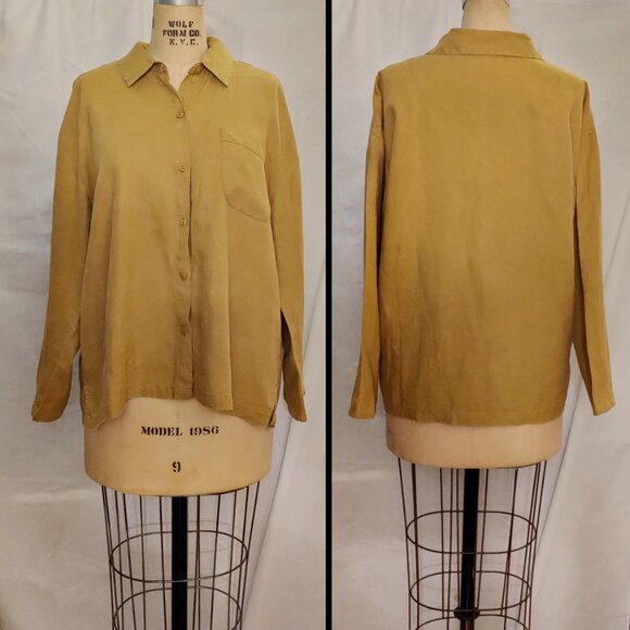 Parachute 100% Linen Oversized Shirt & Pants Ochre Yellow Matching Set Small EUC - Picture 5 of 9